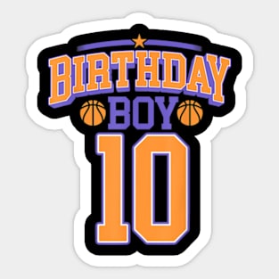 10th Birthday Boy Basketball Lover 10 Years Old Bday Sticker